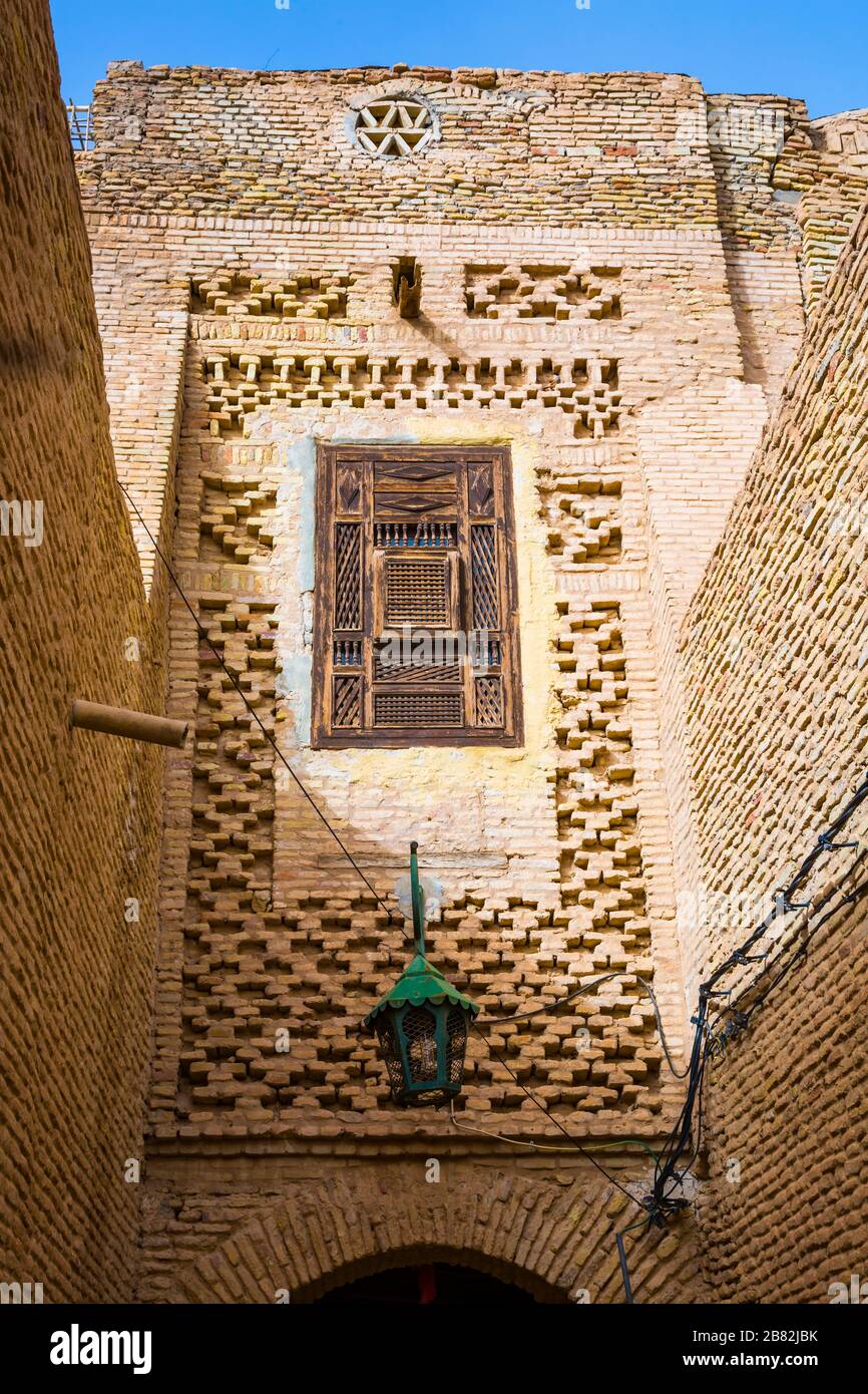 Art en brique dans une façade. Banque D'Images