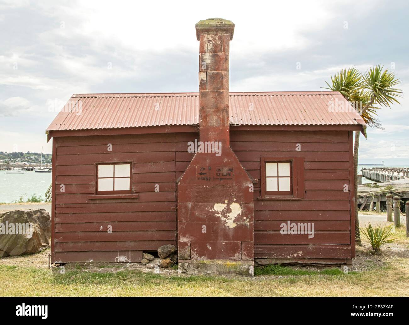 Lieu d'atterrissage historique de l'expédition de Robert Falcon Scott au pôle Sud, Ouamaru, île du Sud, Nouvelle-Zélande Banque D'Images