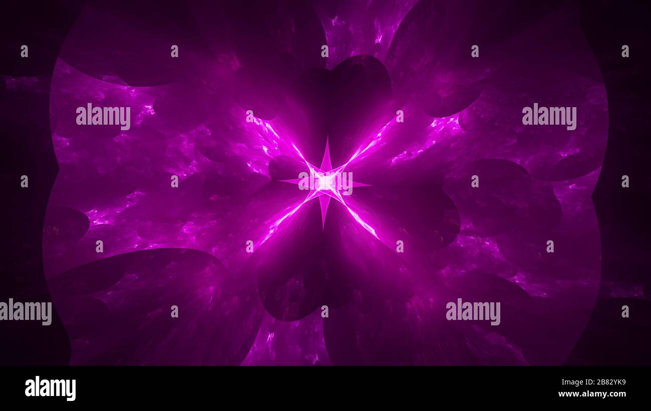 Antimatière violette, arrière-plan abstrait généré par l'ordinateur, rendu tridimensionnel Banque D'Images