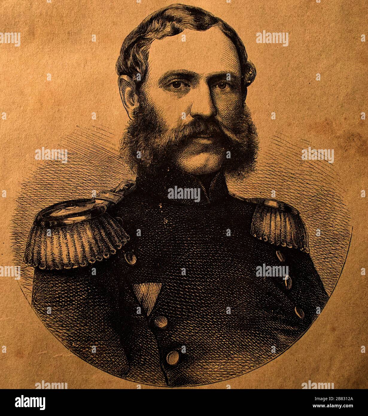 portrait d'un général prussien pendant la guerre de 1870 Banque D'Images