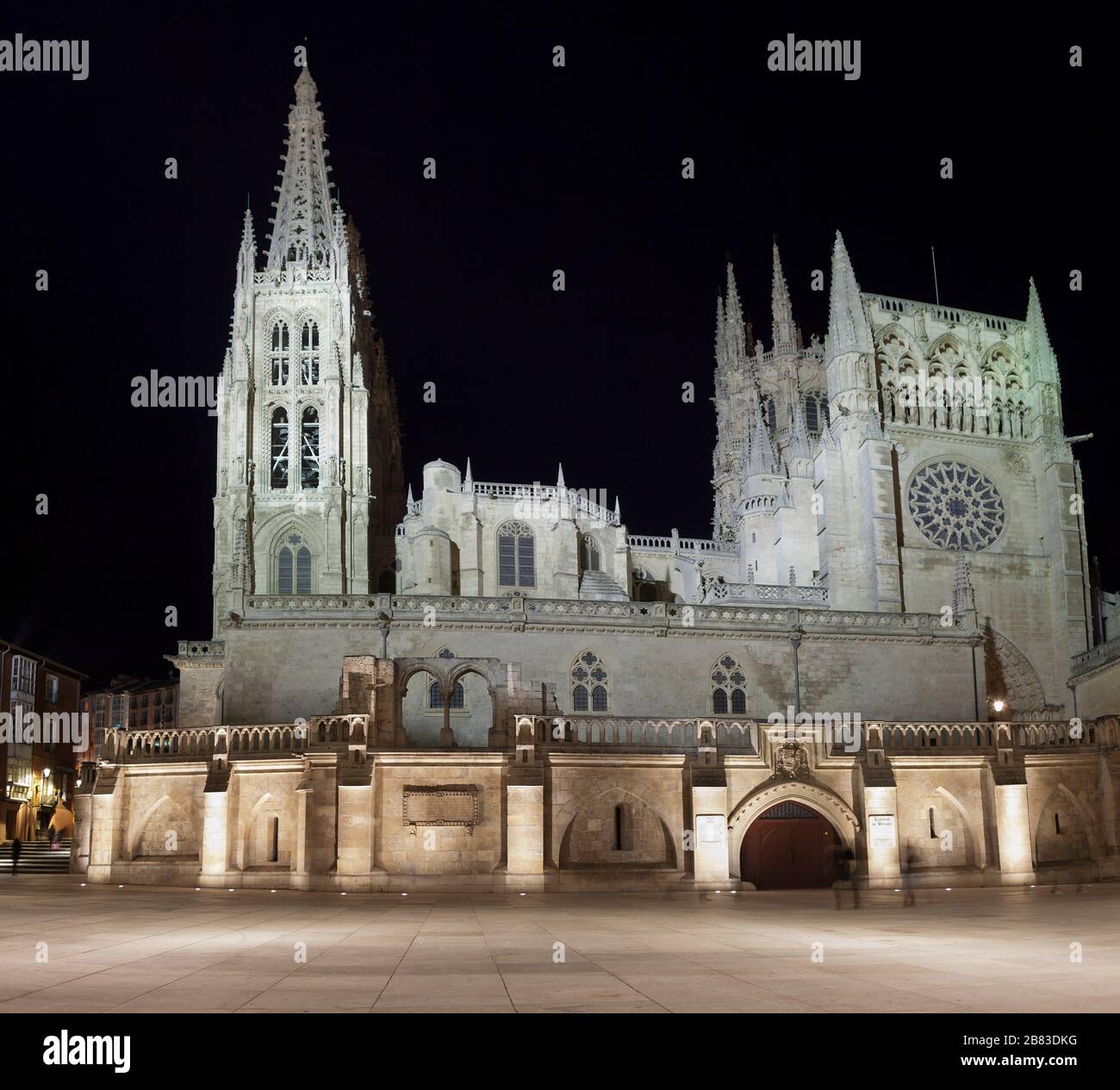 Cathédrale de Burgos. Photographie de nuit. Castilla y Leon, Espagne Banque D'Images