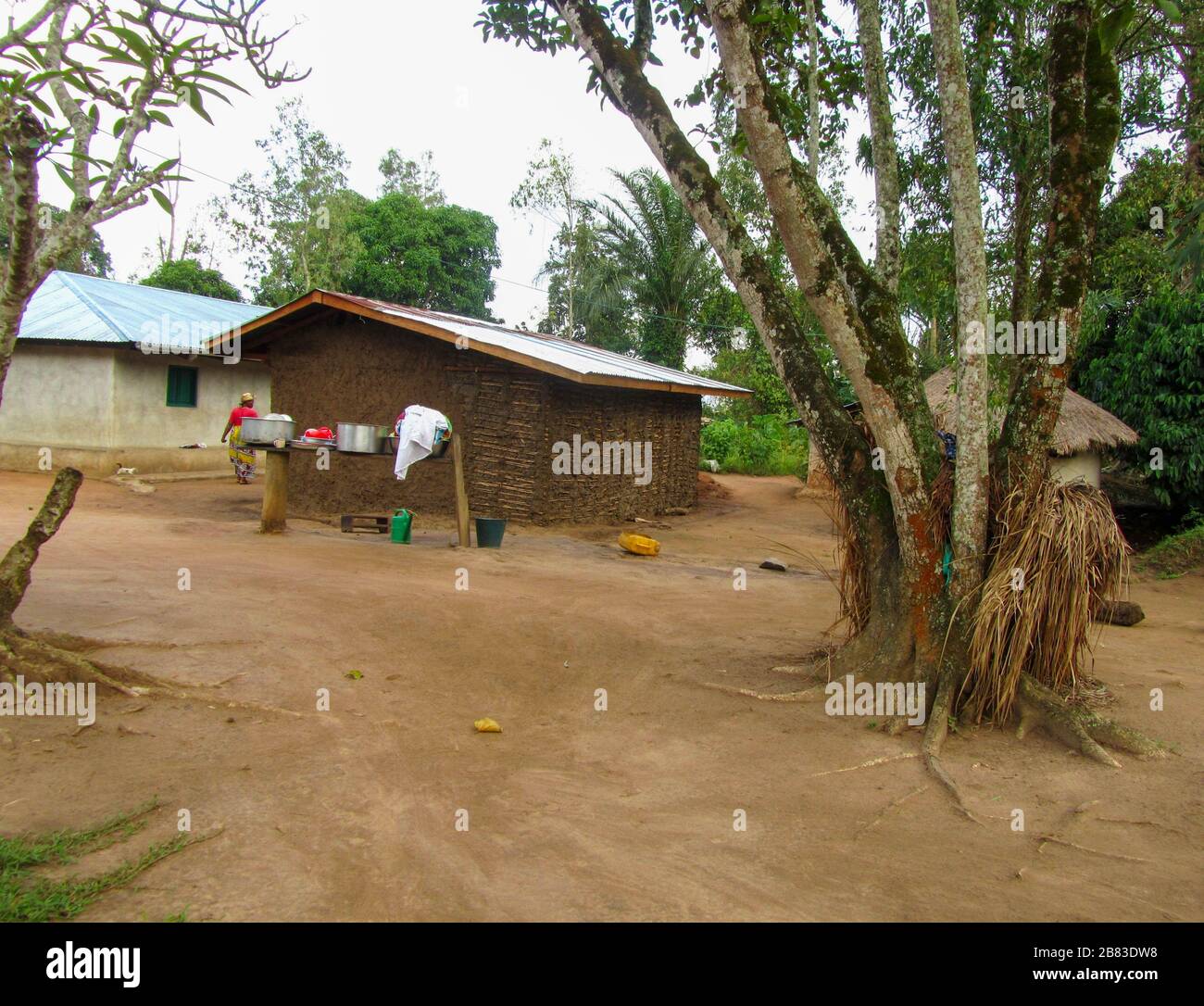 Village en campagne ne République démocratique du Congo Banque D'Images