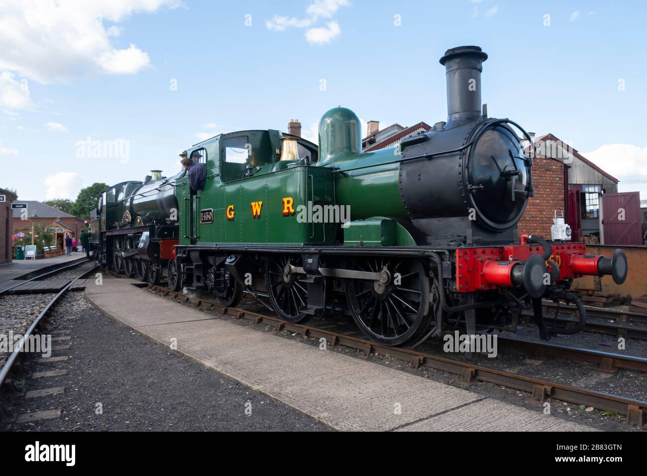 Super Western Railway classe 14xx moteur à vapeur au Didcot Railway Center, Didcot, Oxfordshire, Angleterre Banque D'Images