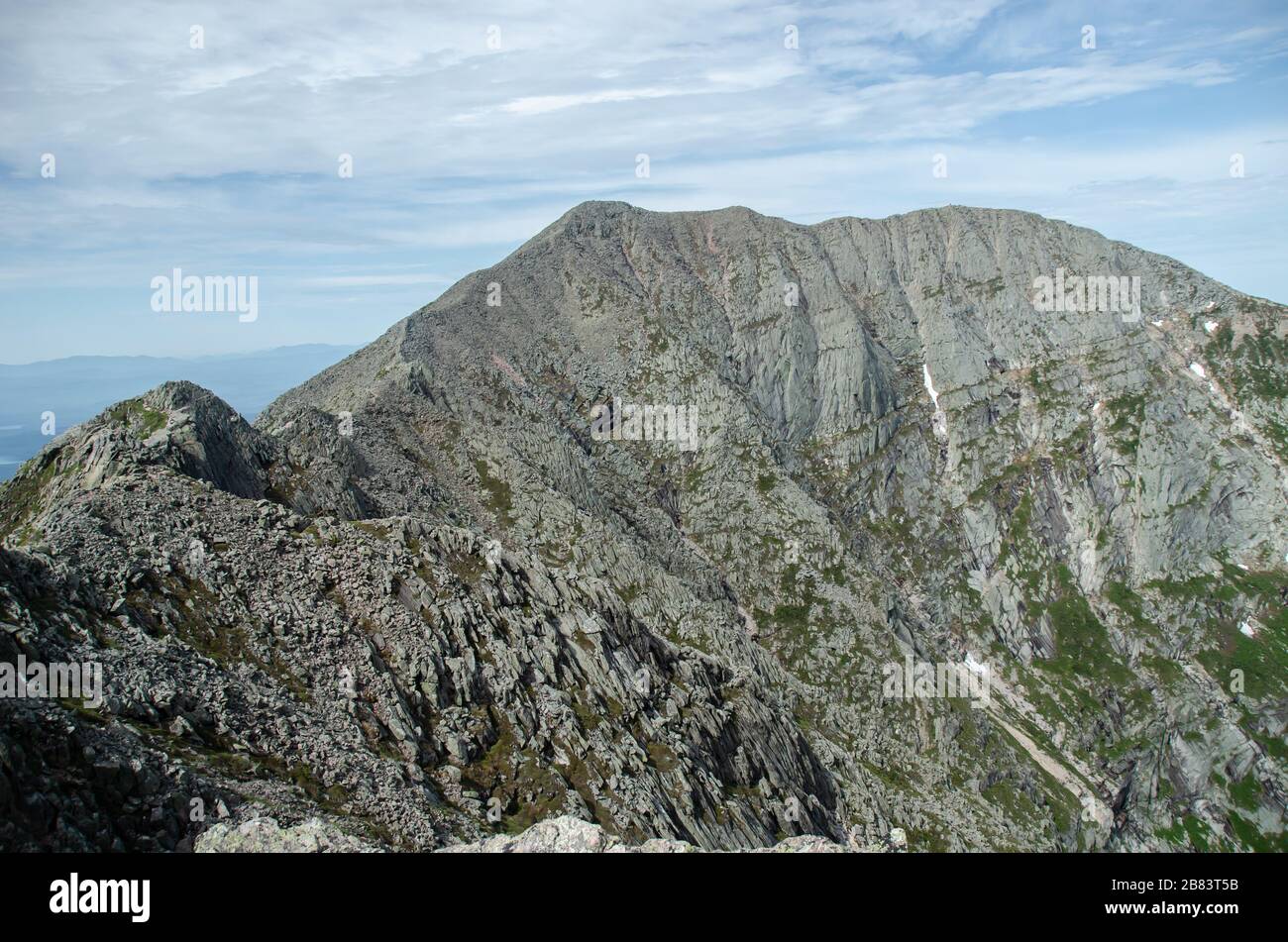Vue imprenable sur Knife Edge Trail du Mont Katahdin Nord-est Piscataquis Maine États-Unis Banque D'Images