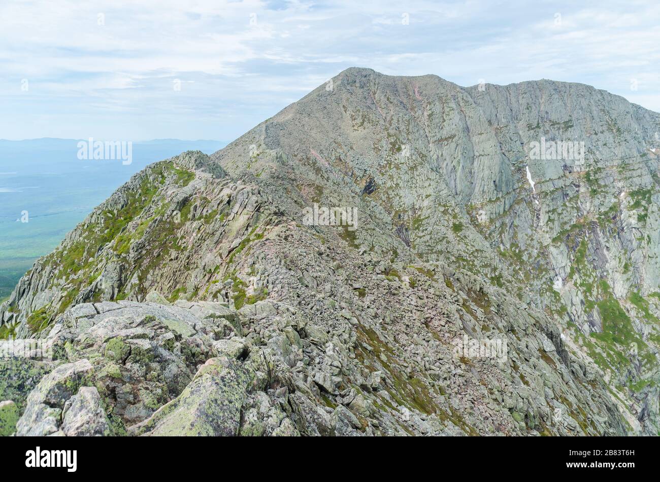 Vue imprenable sur Knife Edge Trail du Mont Katahdin Nord-est Piscataquis Maine États-Unis Banque D'Images