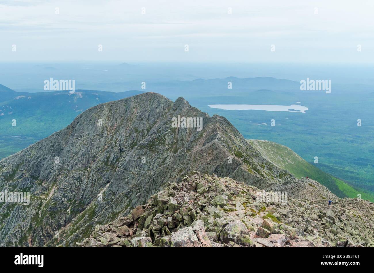 Vue imprenable sur Knife Edge Trail du Mont Katahdin Nord-est Piscataquis Maine États-Unis Banque D'Images