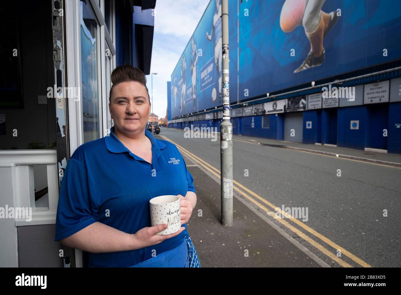 Le club de football d'Everton et les affaires environnantes pendant l'épidémie de Coronavirus Banque D'Images