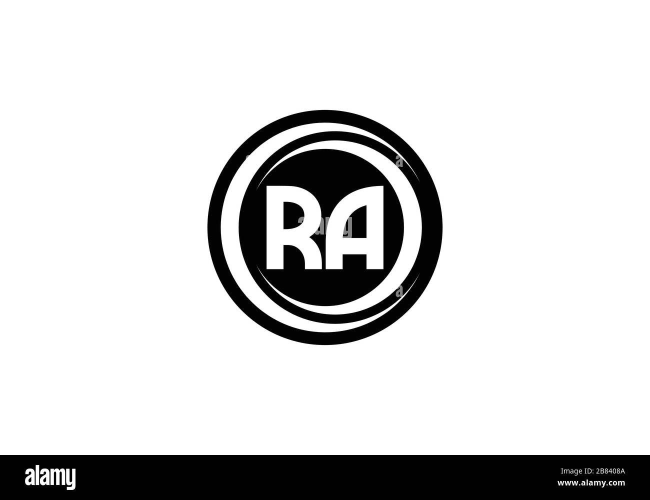 R A, RA modèle vectoriel de conception de logo lettre initiale, symbole d'alphabet graphique pour l'identité d'entreprise Illustration de Vecteur