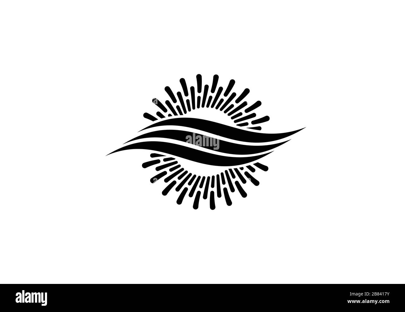 Symbole du logo du climatiseur, symbole chaud et froid noir et blanc. Illustration de Vecteur