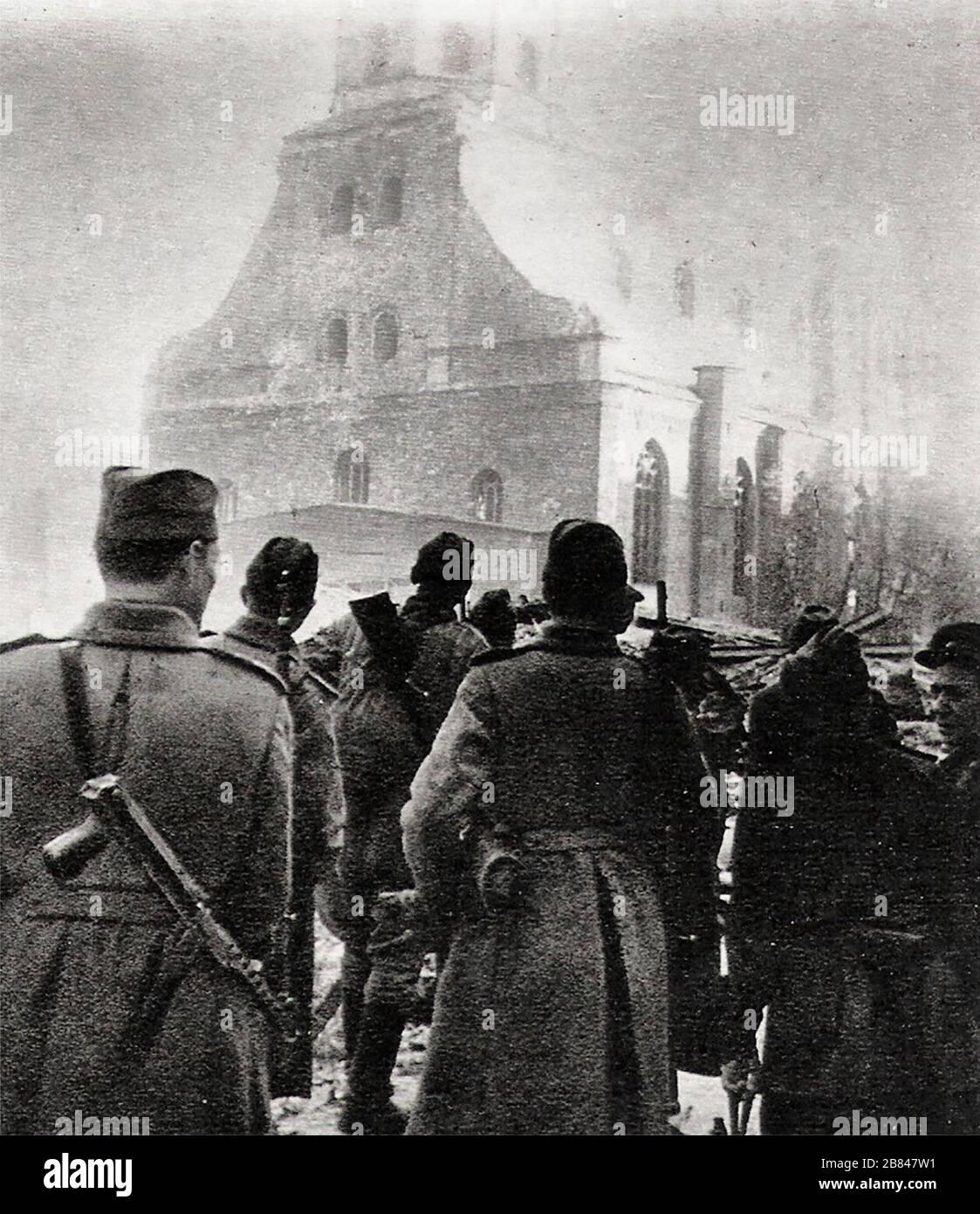 Troupes soviétiques dans la ville de Riga (octobre 1944) Banque D'Images