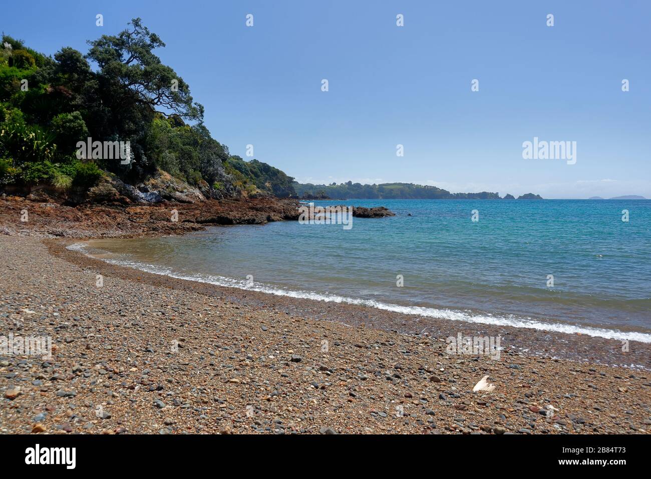 Vue idyllique sur la plage. Auckland, Nouvelle-Zélande. Banque D'Images