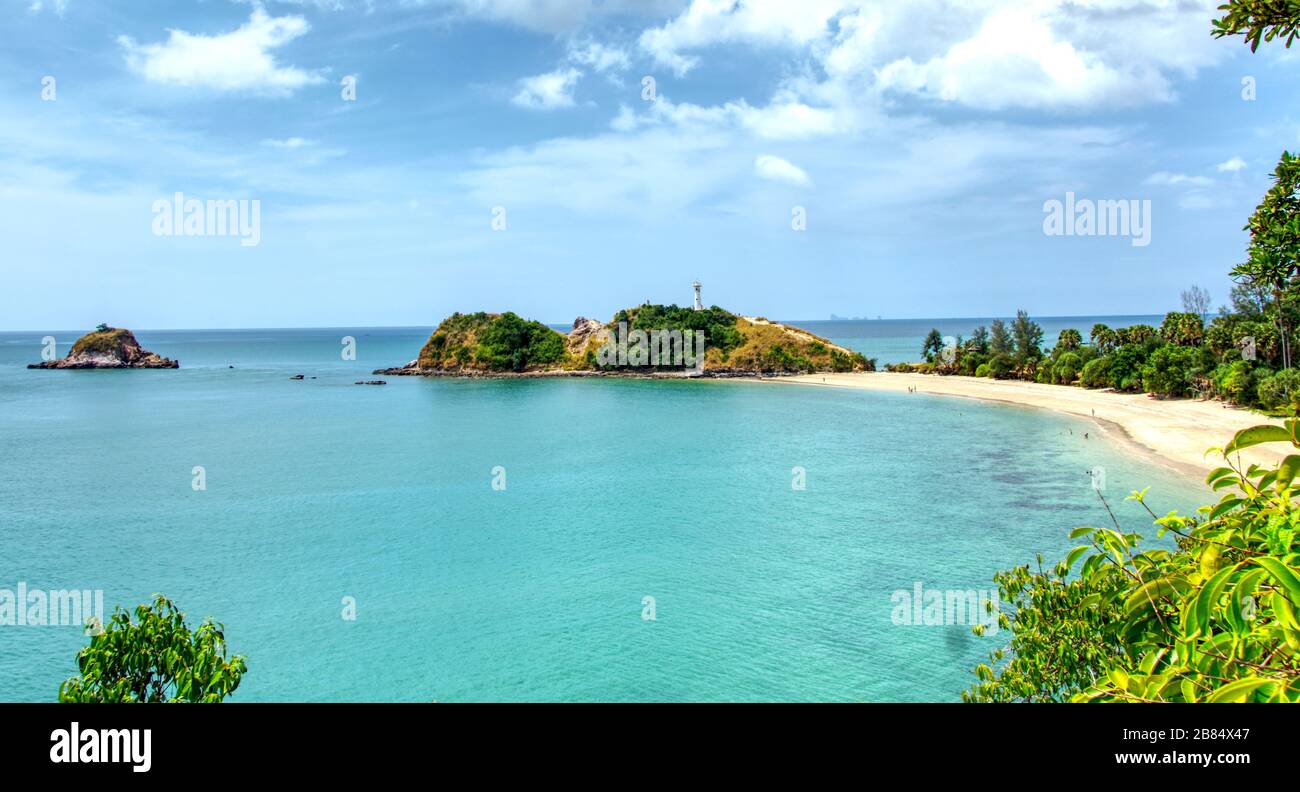 Koh Lanta Thaïlande long Beach View Aerial Drone Banque D'Images