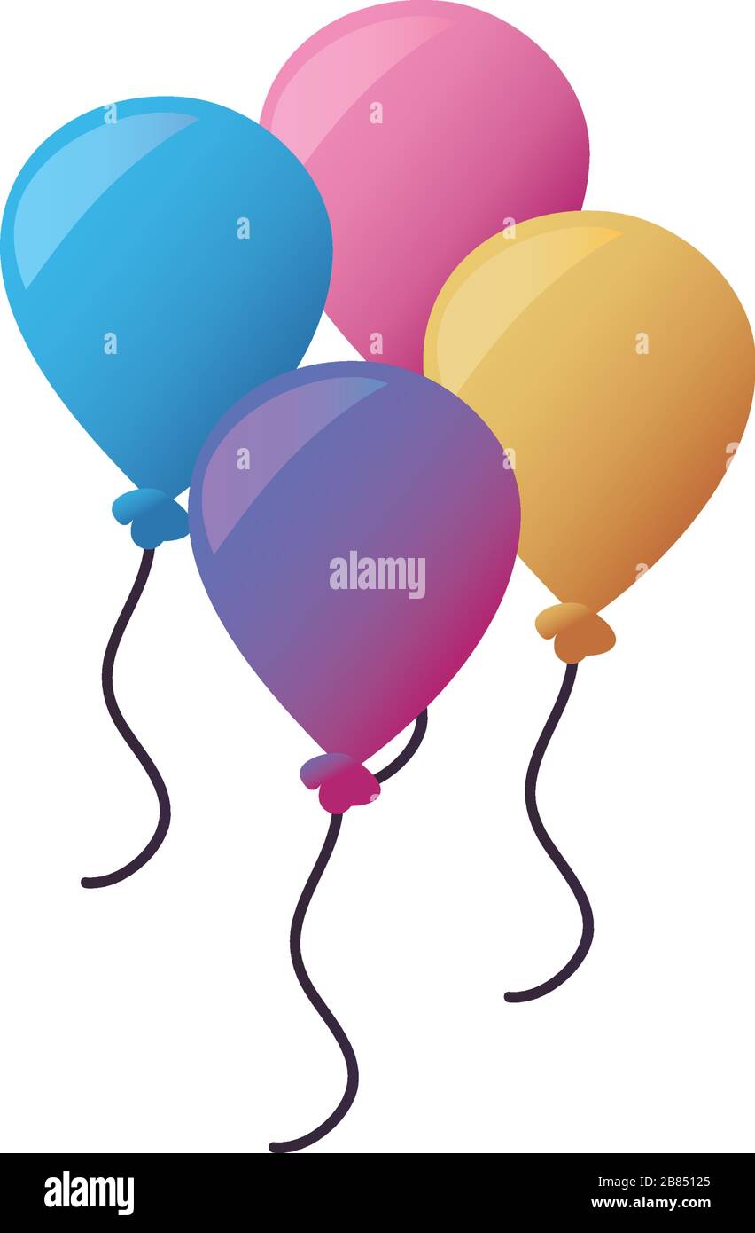 Ballons Style Degrade Icone Design Fete Celebration Evenement Joyeux Anniversaire Vacances Surprise Anniversaire Et Theme Decoratif Illustration Vectorielle Image Vectorielle Stock Alamy