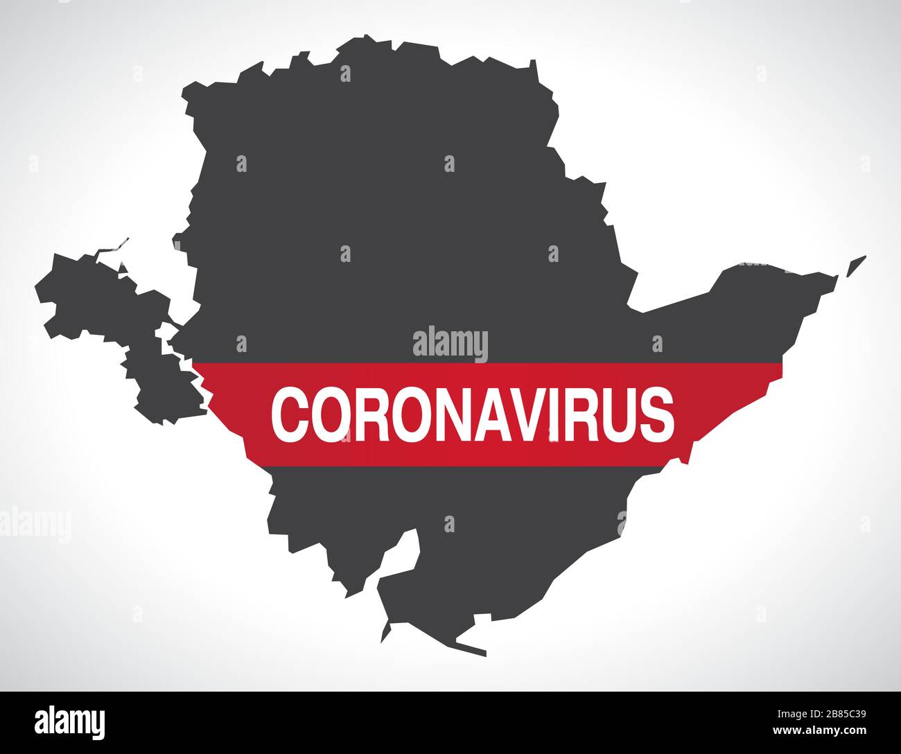 Île d'Anglesey PAYS DE GALLES carte principale du Royaume-Uni avec illustration d'avertissement de Coronavirus Illustration de Vecteur