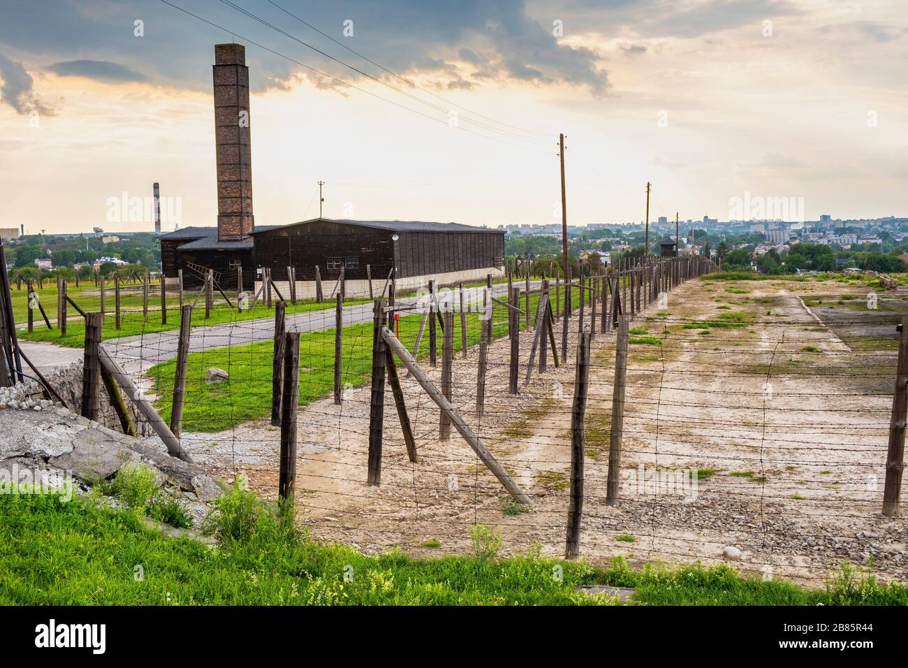 Lublin, Lubelskie / Pologne - 2019/08/17: Crématorium reconstruit de Majdanek KL Lublin Nazis concentration et extermination camp Banque D'Images