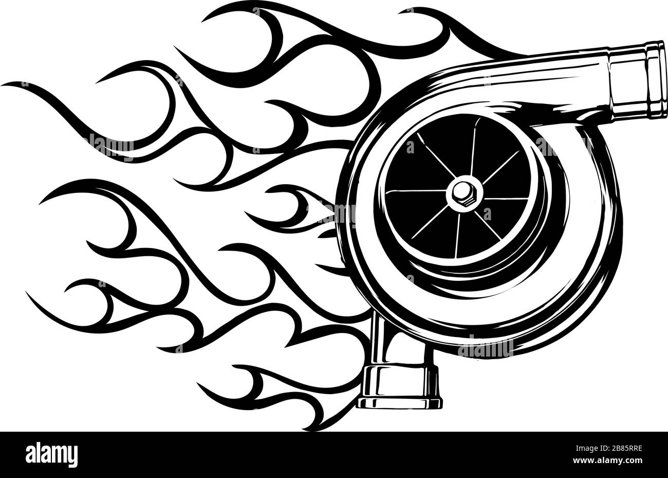 logo pour turbo avec vecteur de feu Illustration de Vecteur