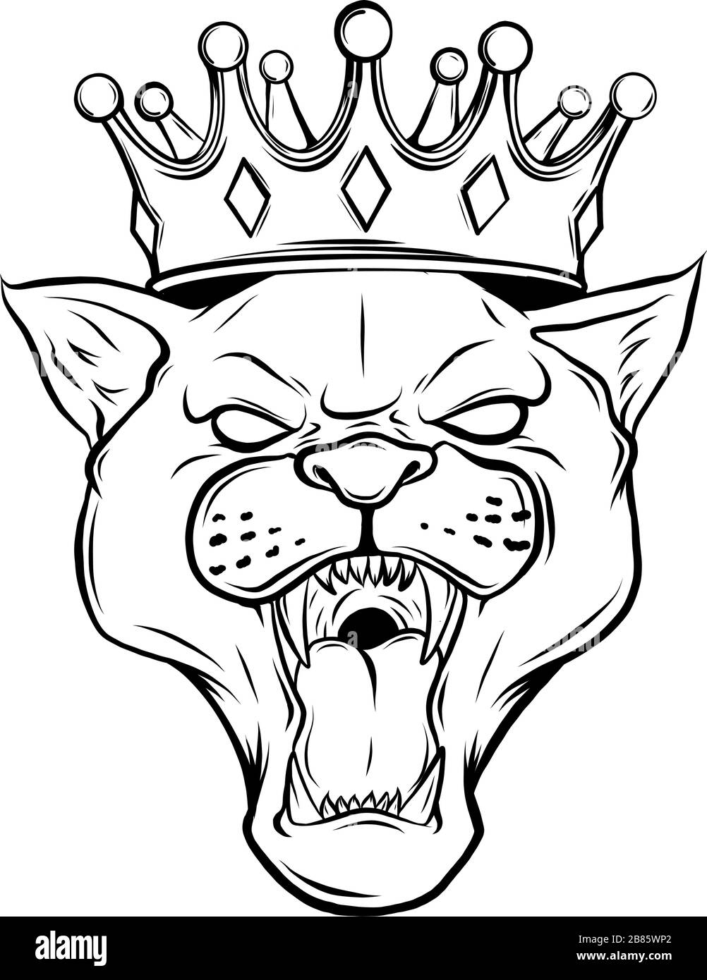 Panther dans la couronne. Illustration vectorielle Illustration de Vecteur