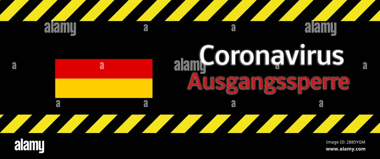 Bannière Allemagne cury coronavirus en allemand Banque D'Images
