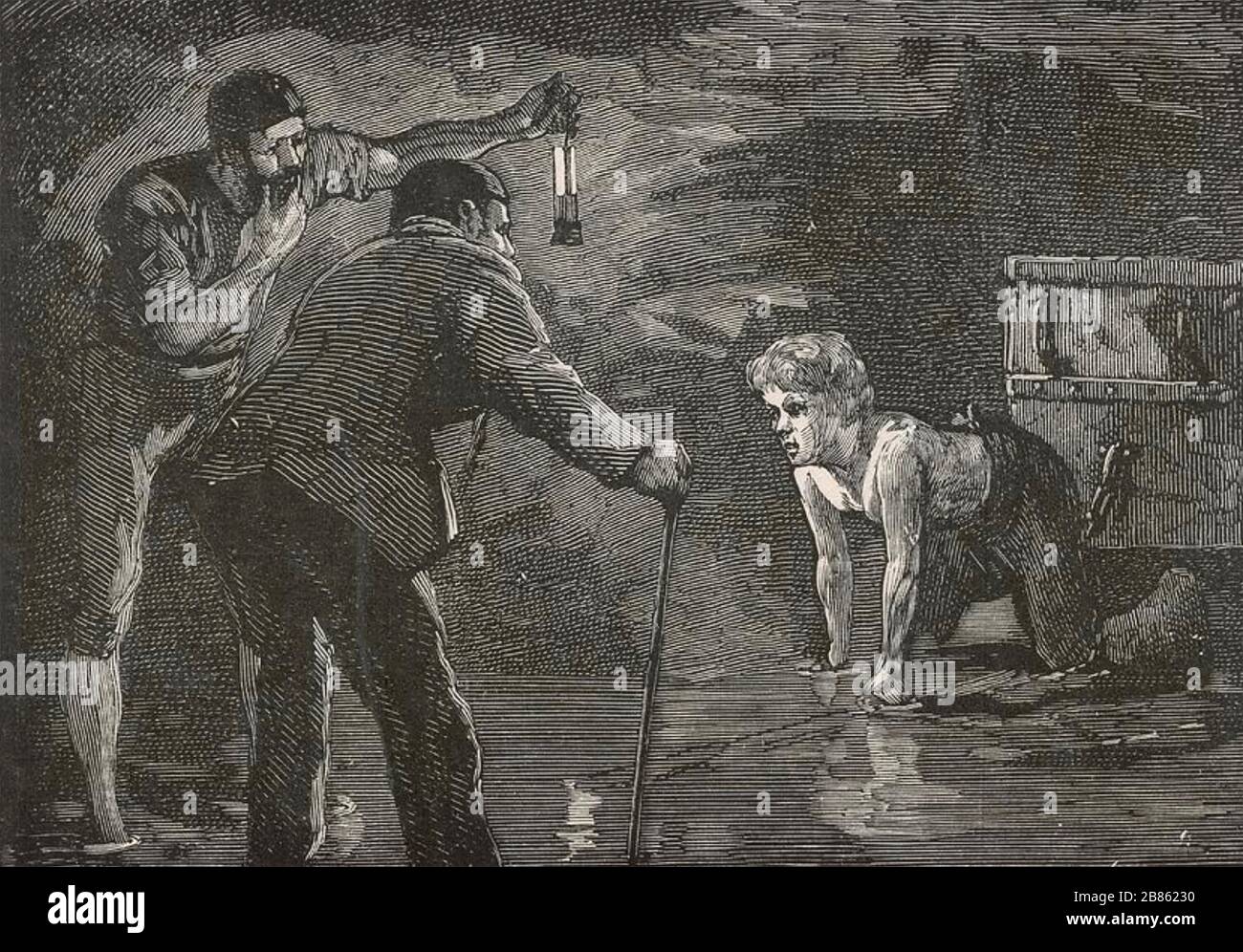 ANTHONY ASHLEY-COOPER, 7ème comte de Shaftesbury - Lord Shaftesbury)(1801-1885) politicien anglais et réformateur social visitant une mine de charbon vers 1840 Banque D'Images