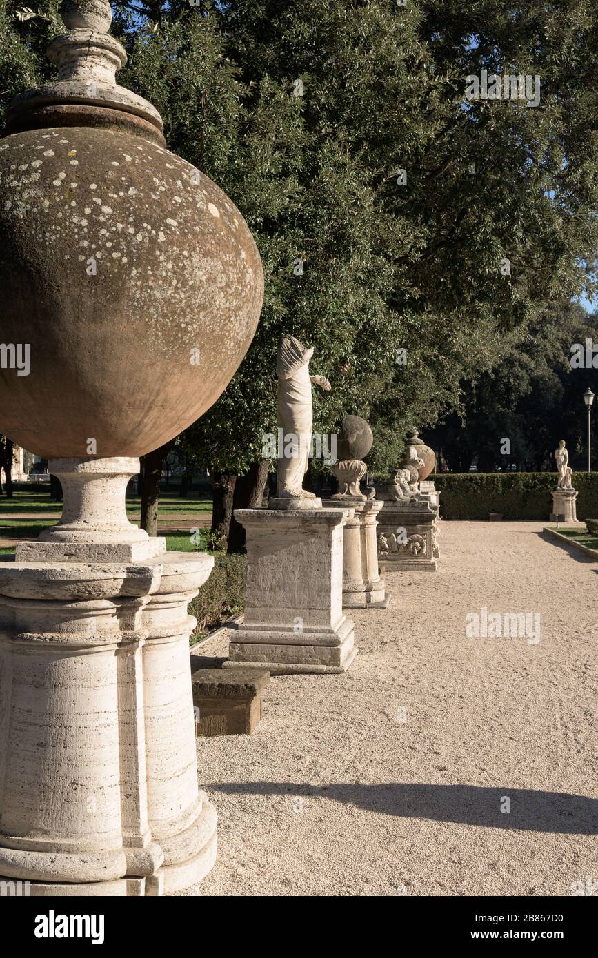 Palais et jardins de la Galleria Borghese à Rome, Italie Banque D'Images