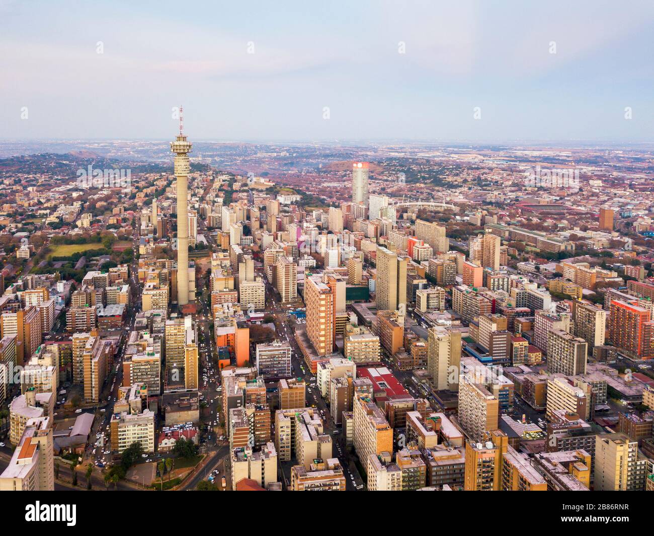 Gratte-ciel dans le centre de Johannesburg, Afrique du Sud Banque D'Images