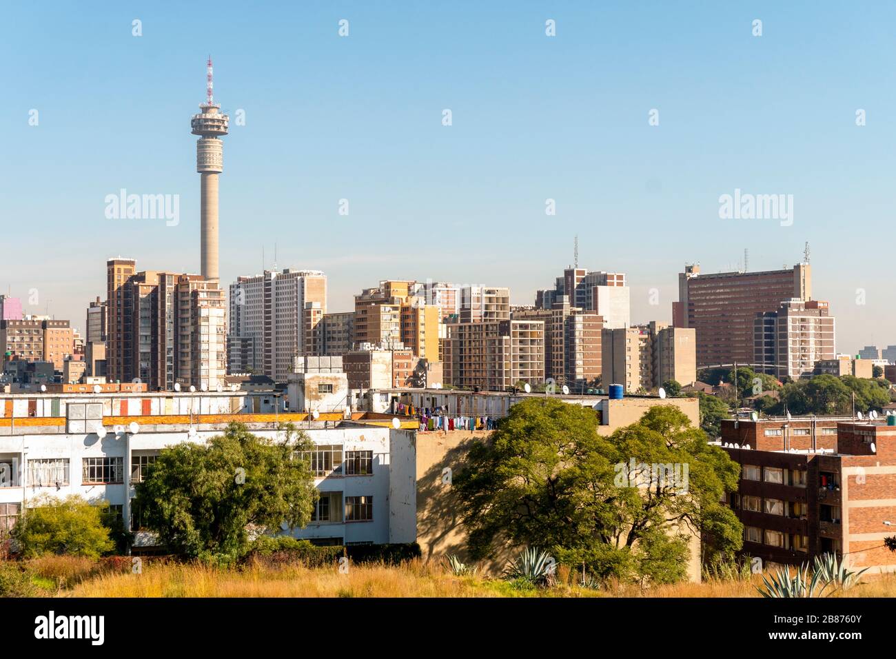 Architecture du centre-ville de Johannesburg, Hillbrow, Afrique du Sud Banque D'Images