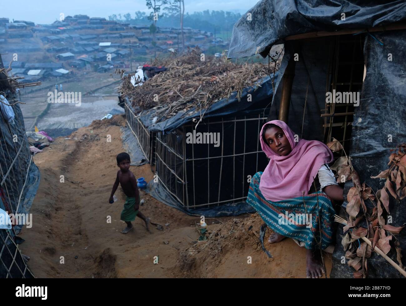 Rohingya; un conte de brutalité d'un noble lauréat de la paix Banque D'Images
