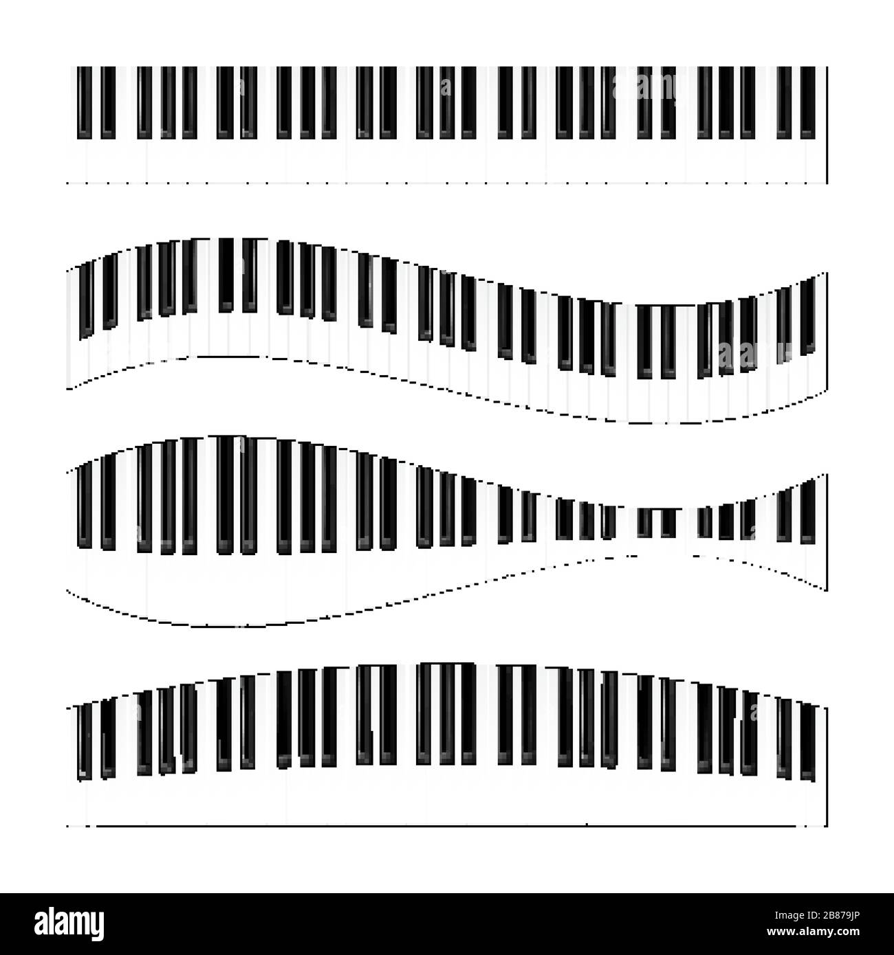 Jeu de touches de piano réalistes. Clavier d'instruments de musique.  Illustration vectorielle Image Vectorielle Stock - Alamy