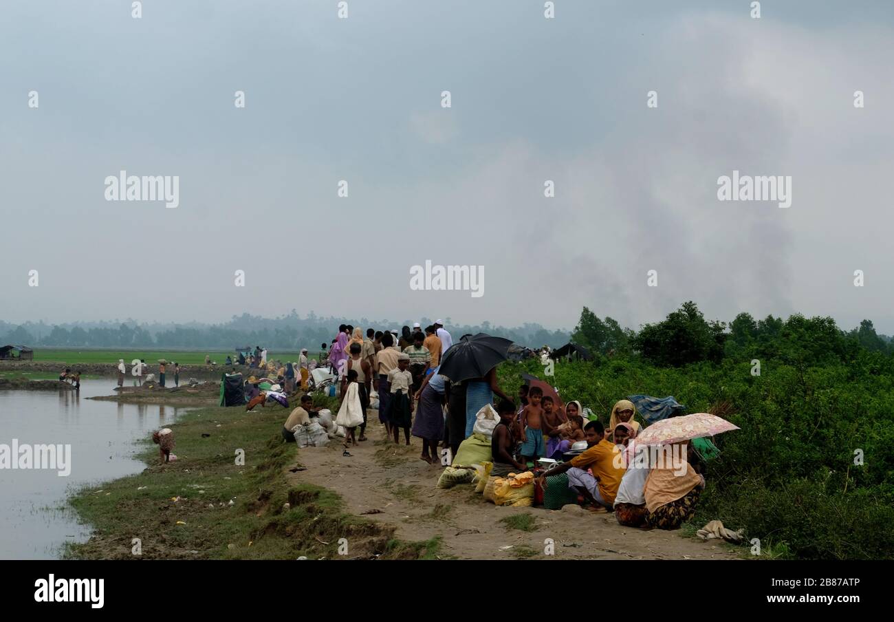 Rohingya; un conte de brutalité d'un noble lauréat de la paix Banque D'Images