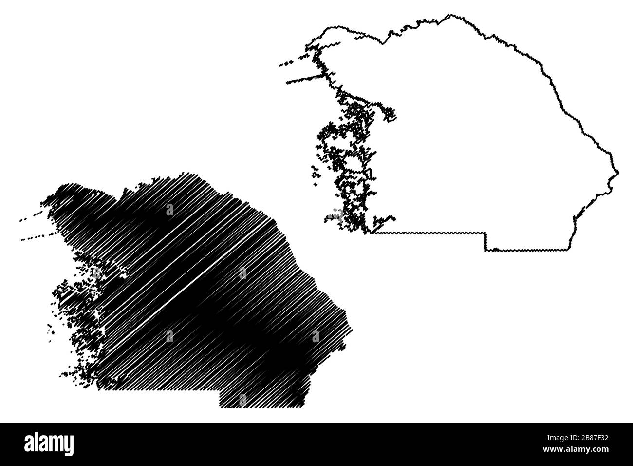 Citrus County, Floride (U.S. County, États-Unis d'Amérique, États-Unis, États-Unis, États-Unis) illustration vectorielle de carte, esquisse de griffonnage carte d'agrumes Illustration de Vecteur