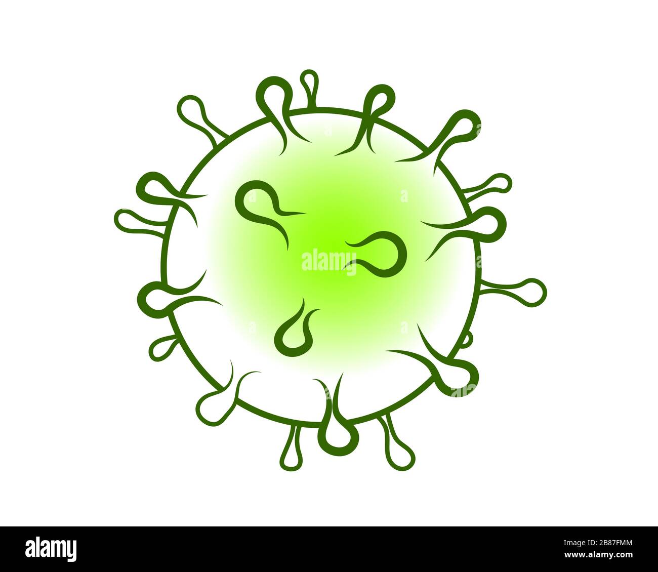 Icône de vecteur de virus. Infection par symbole, bactéries, santé médicale, microbiologie, organisme pathogène. Illustration de Vecteur