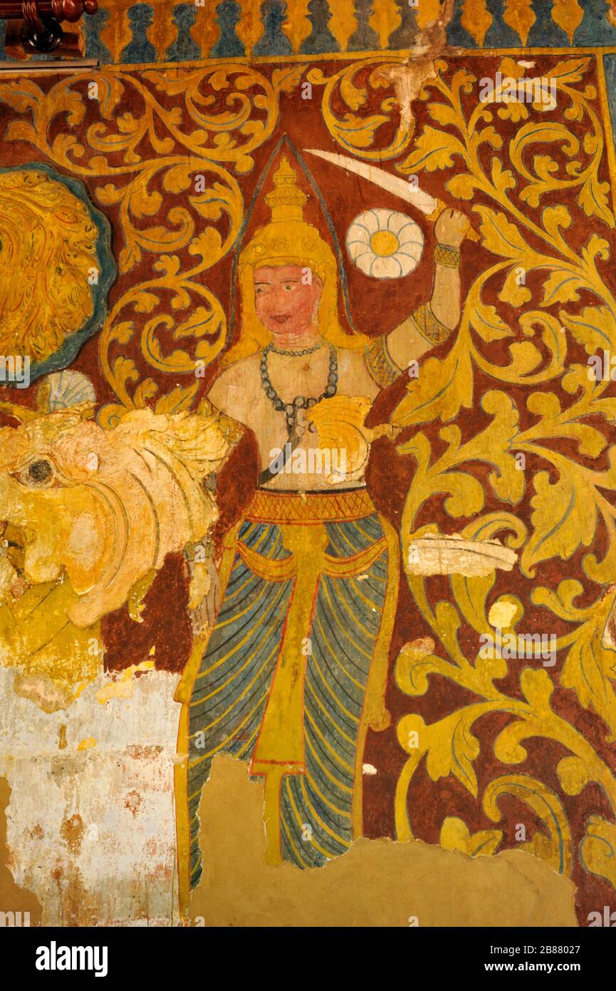 Sri Lanka, Kandy, temple de Natha devale, peinture Banque D'Images