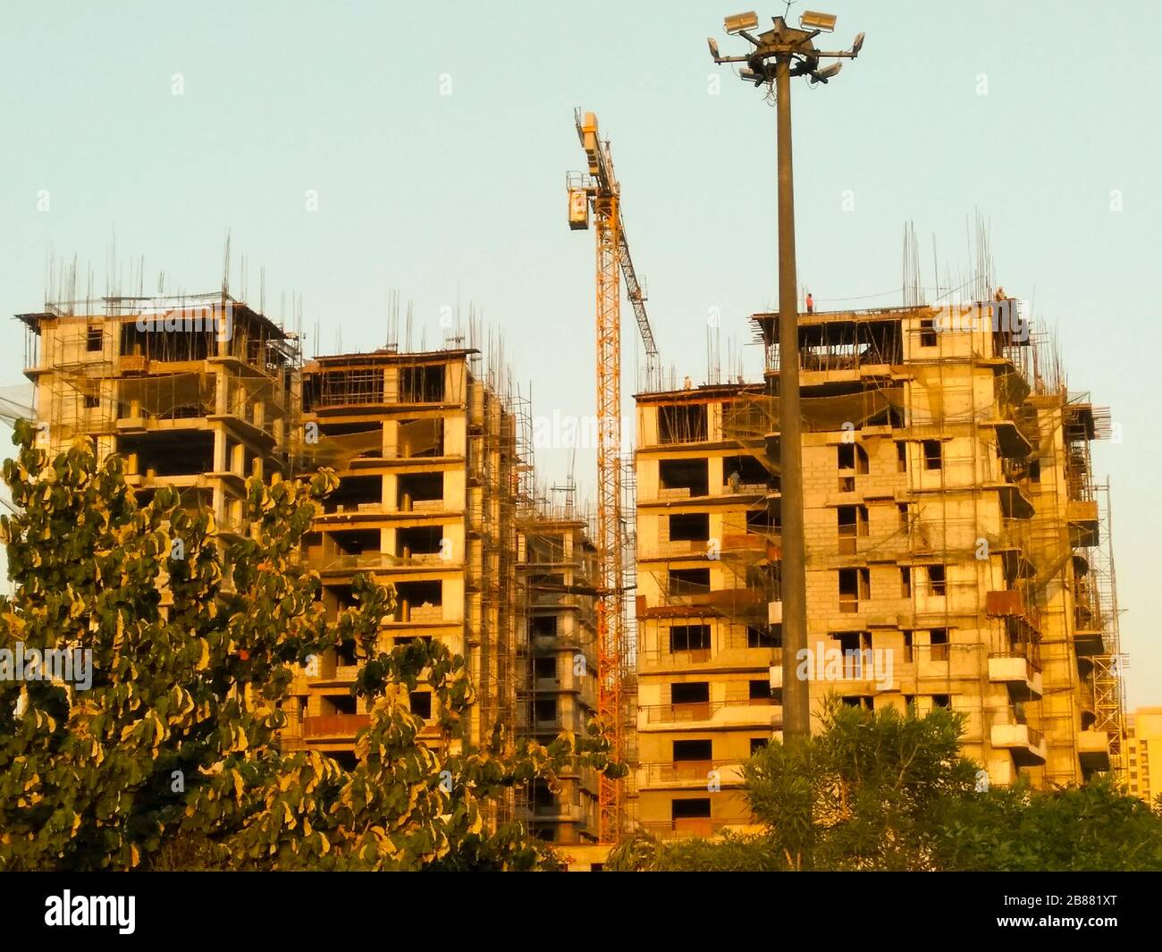 Une photo d'un bâtiment en construction Banque D'Images