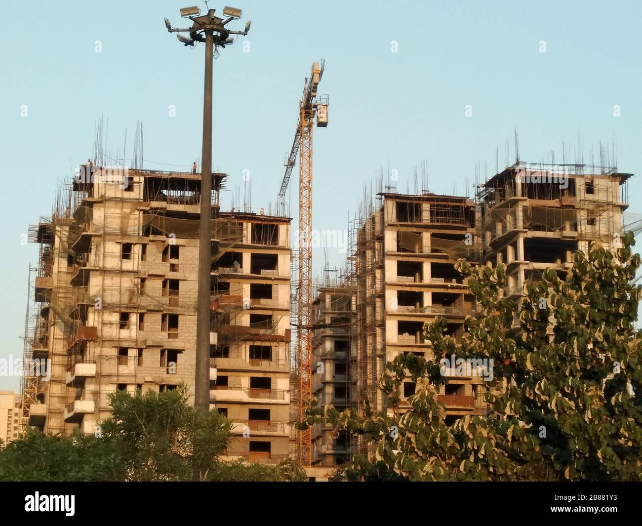 Une photo d'un bâtiment en construction Banque D'Images