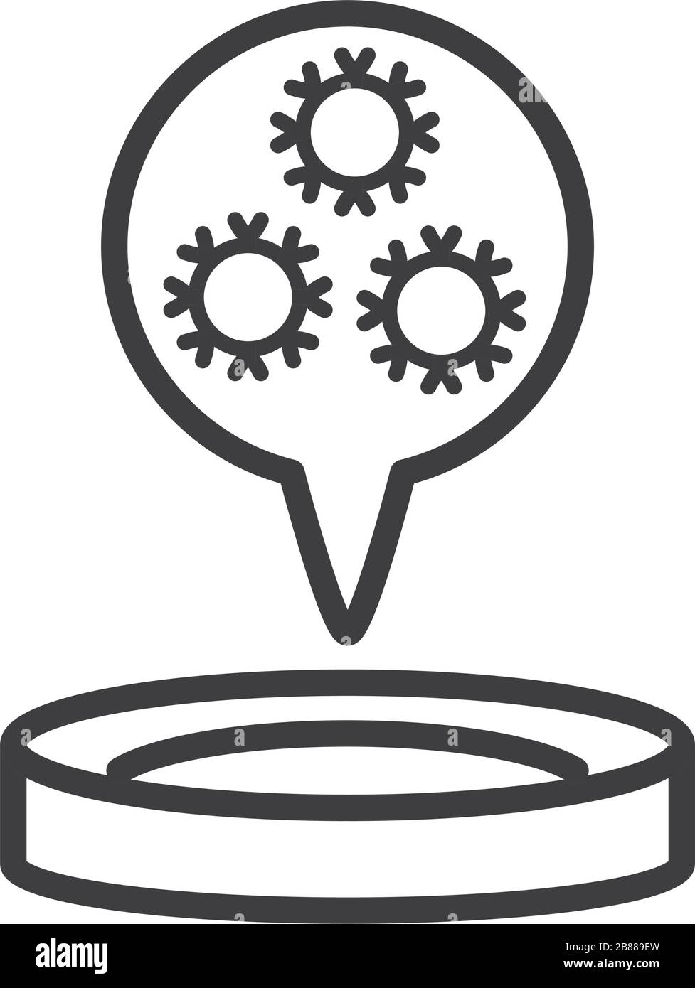 virus covid 19 pandémique laboratoire boîte de petri analyse vectoriel illustration style icône Illustration de Vecteur