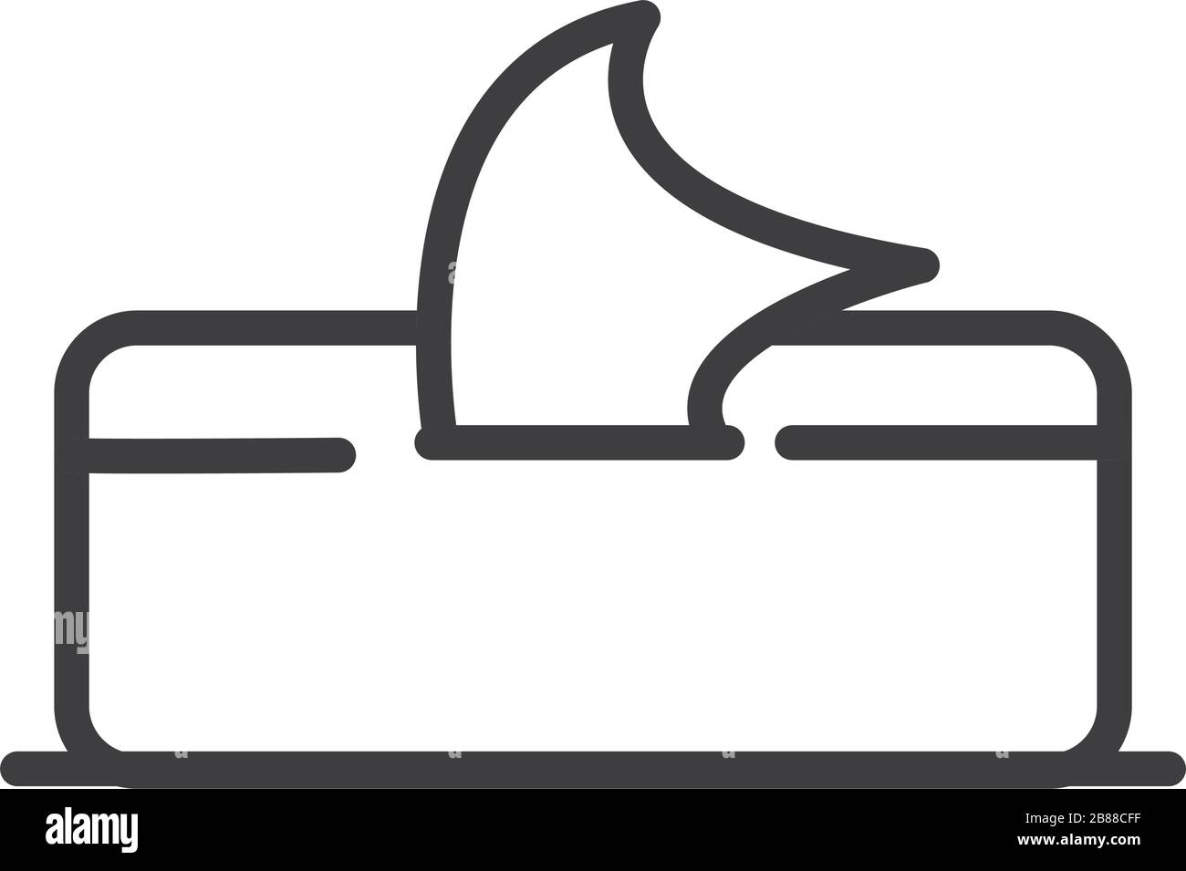 virus covid 19 pandémique distributeur de tissus vecteur illustration de style de ligne icône Illustration de Vecteur