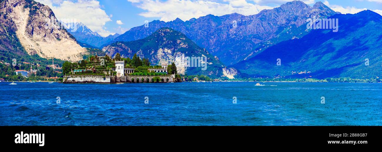Impressionnant Isola Bella, lac majeur, Italie. Banque D'Images
