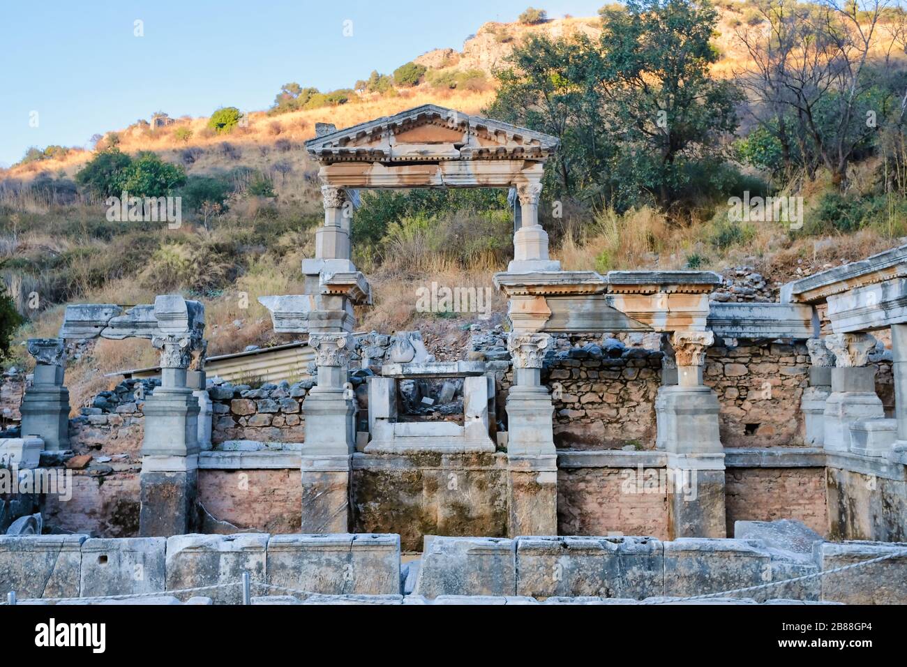 Ancienne ville d'Éphèse, Selcuk, Izmir - Turquie. Banque D'Images