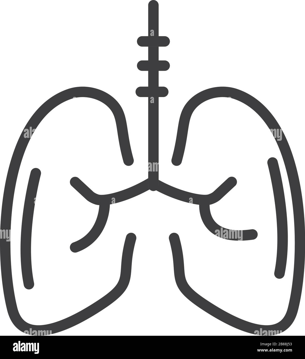 virus covid 19 condition respiratoire pandémique poumons illustration vectorielle icône de style de ligne Illustration de Vecteur