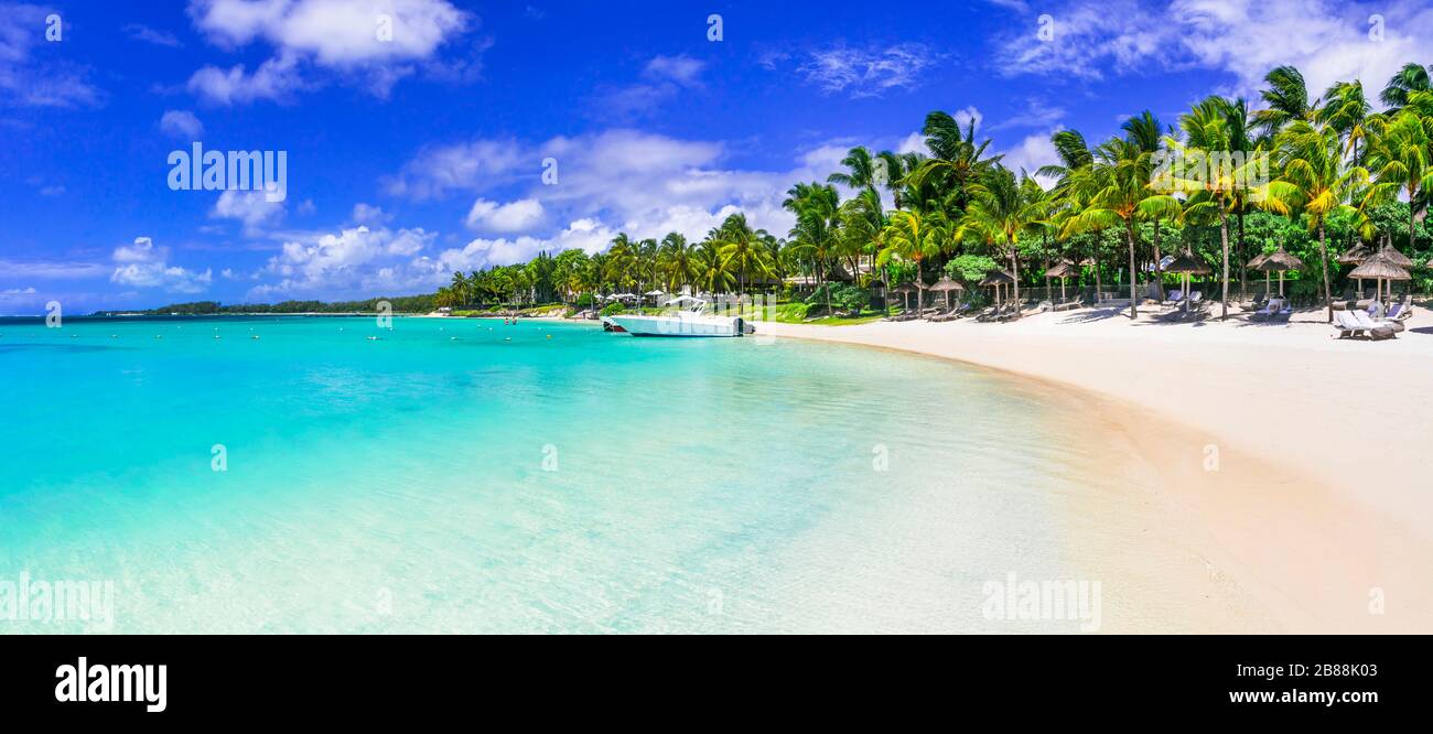 Paradis tropical à l'île Maurice. Banque D'Images