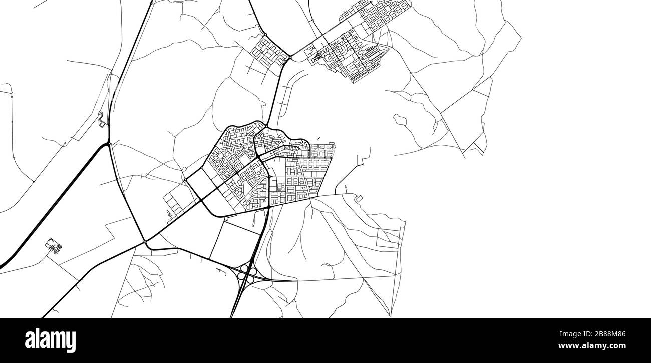 Plan urbain vectoriel de la ville d'Al Khor, Qatar Illustration de Vecteur