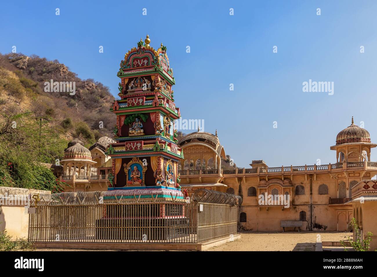 Lieu Saint de l'Inde appelé Ramanuja Acharya Mandir , Temple Galta Ji, Jaipur Banque D'Images