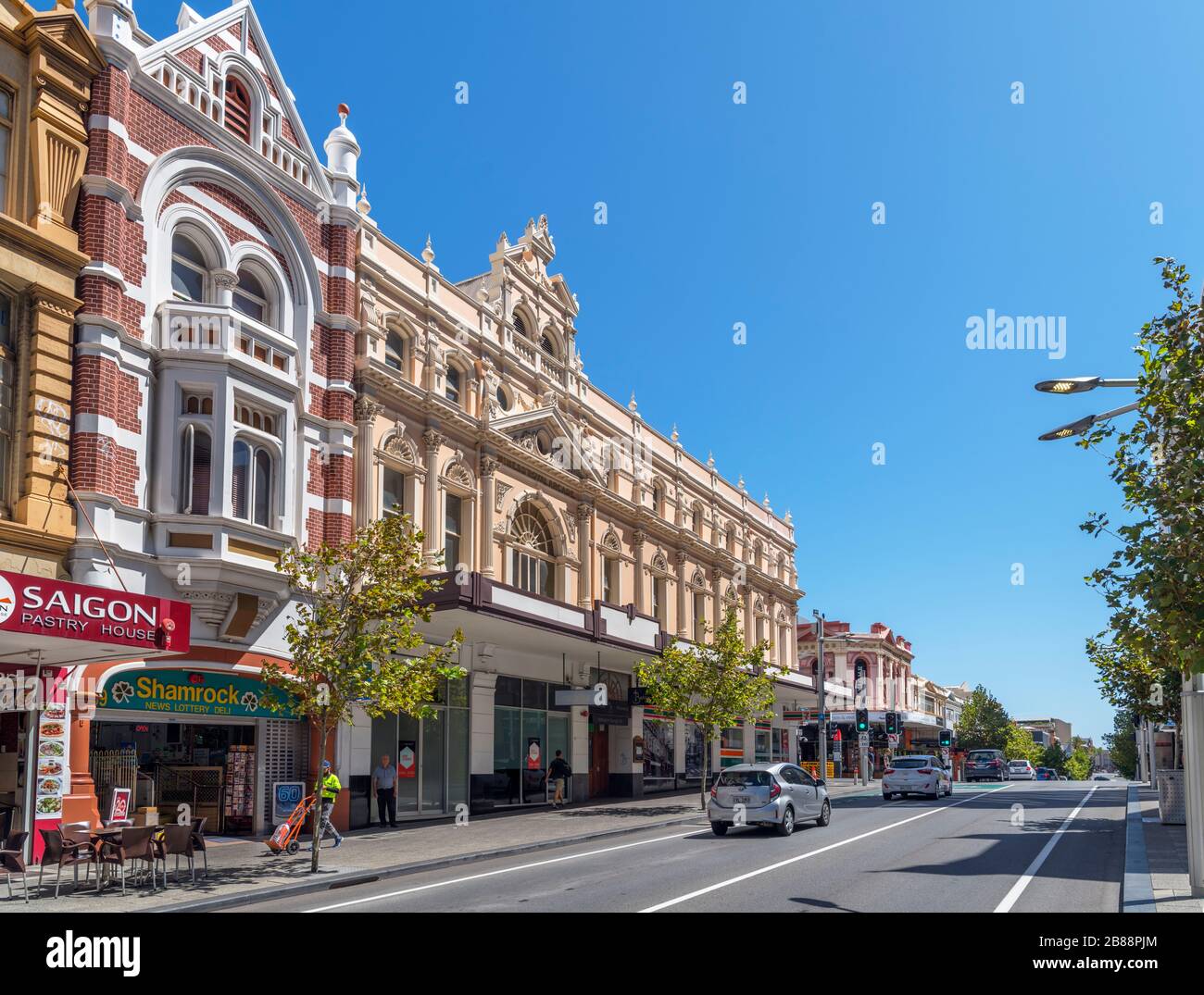 Boutiques sur Barrack Street dans le centre-ville de Perth, Australie occidentale, Australie Banque D'Images