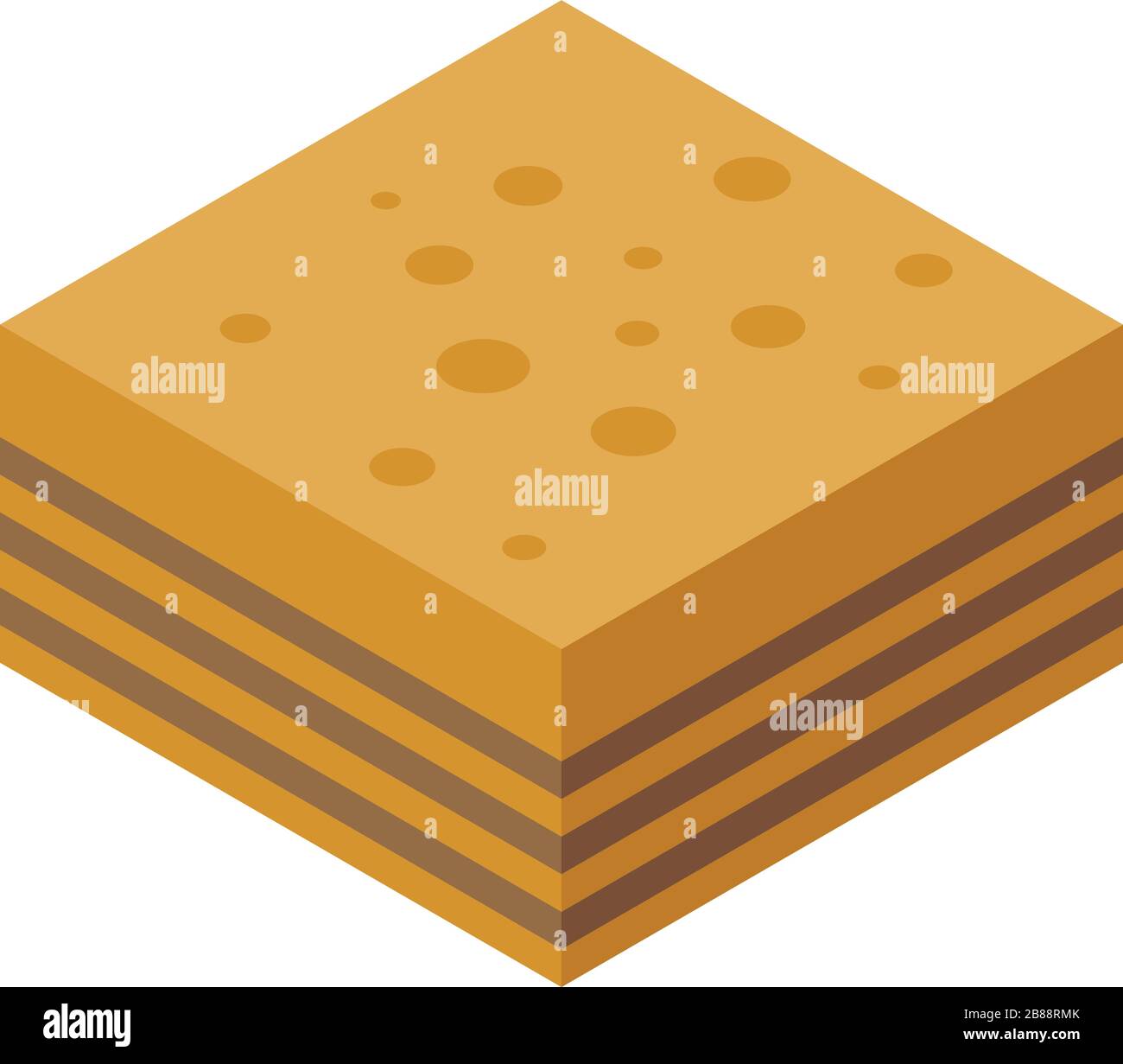 Icône baklava douce, style isométrique Illustration de Vecteur