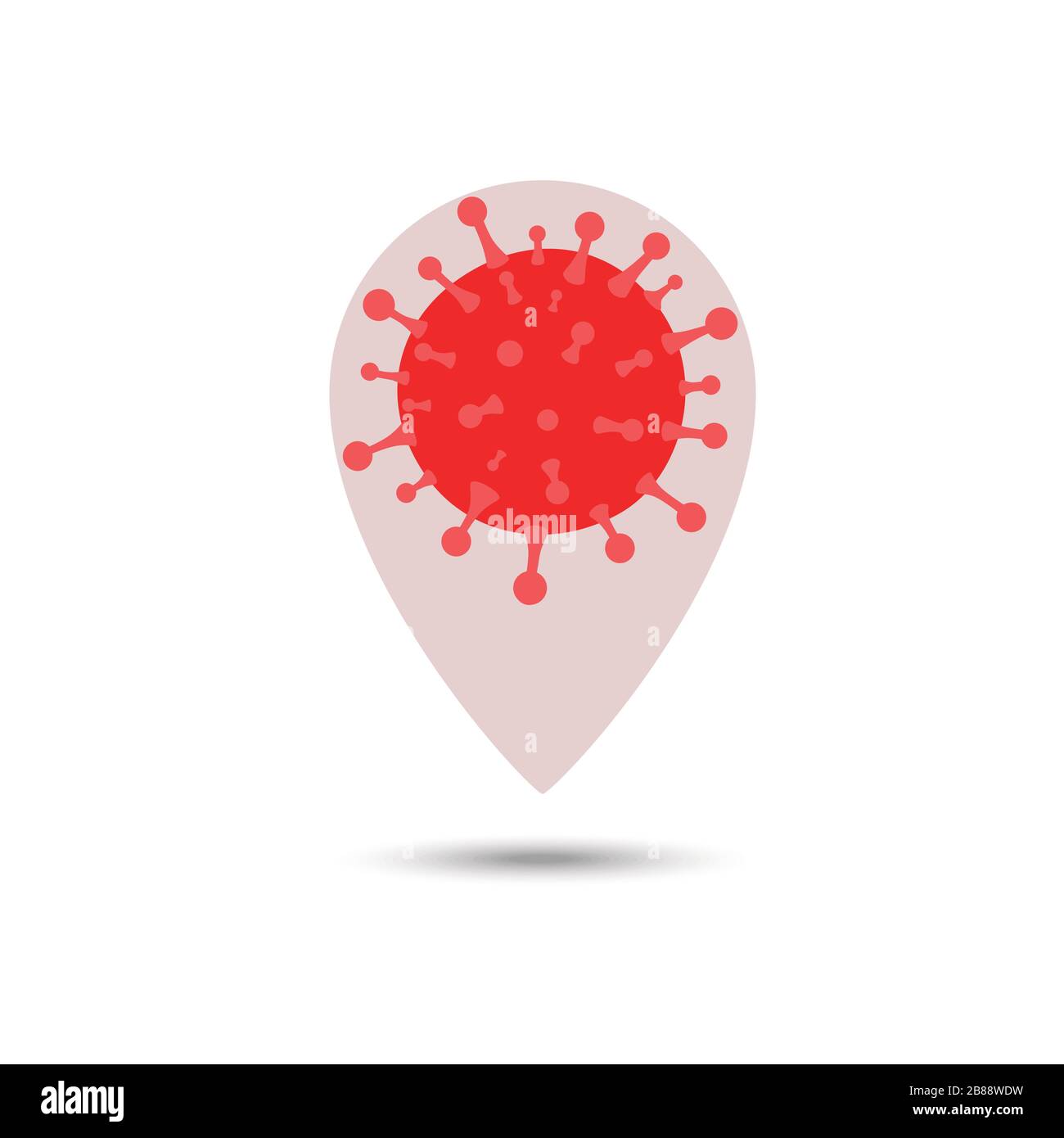 PIN emplacement du Coronavirus ou de l'élément virus, signe coronavirus Illustration de Vecteur