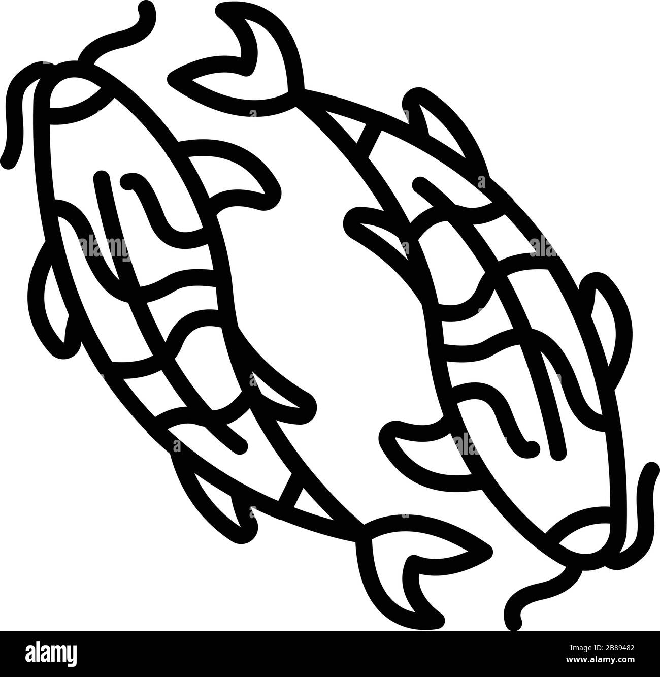 Icône représentant des carpes de koi d'eau, style de contour Illustration de Vecteur