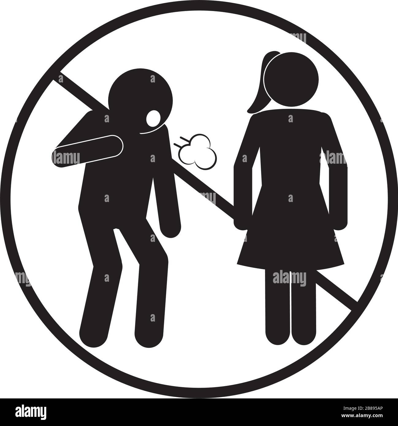 avatar féminin et masculin toussant avec symbole interdit silhouette ...