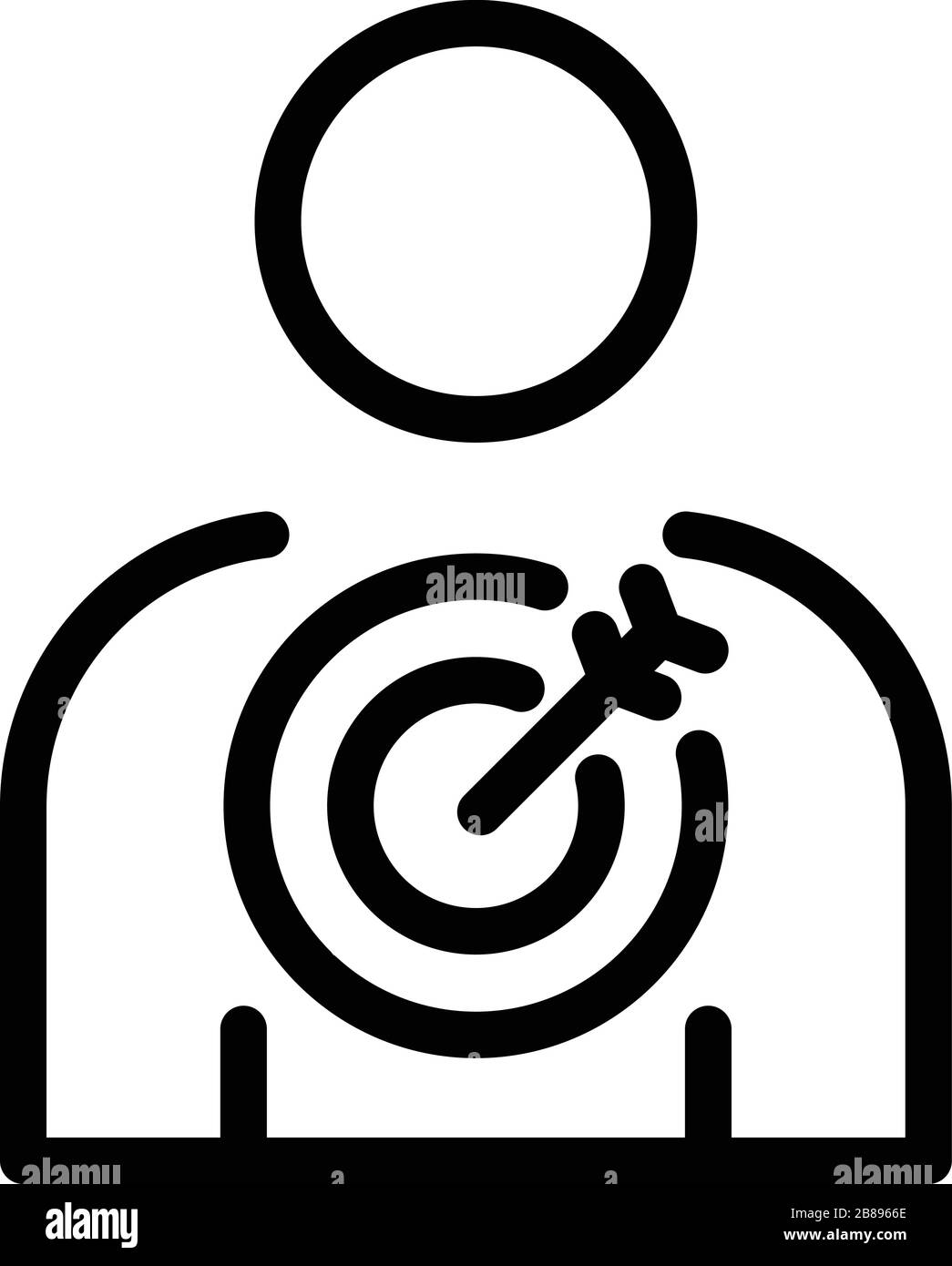 Icône de mission de personne, style de contour Illustration de Vecteur