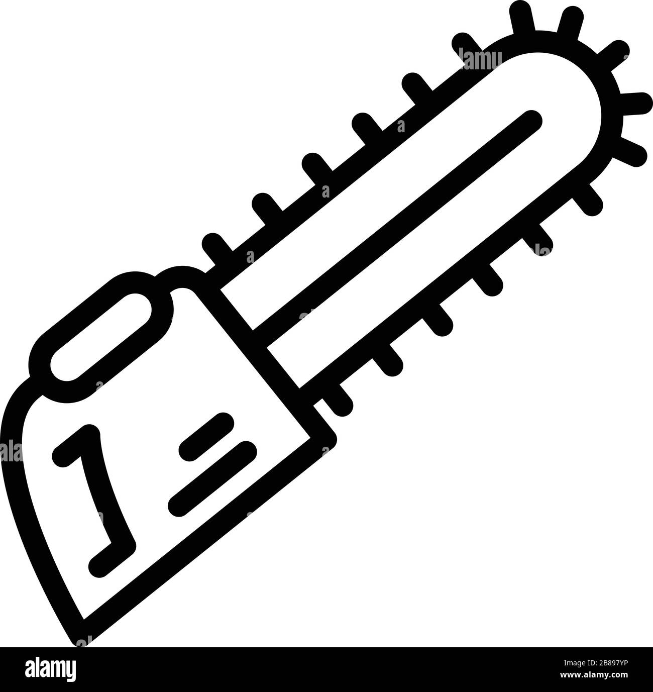 Style du contour, l'icône de la tronçonneuse Illustration de Vecteur