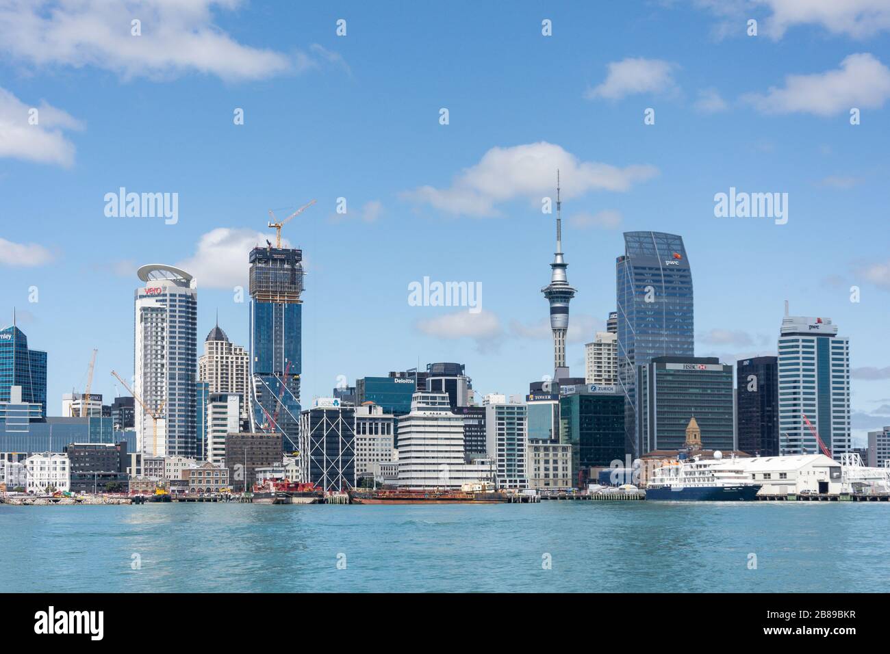 Auckland Waterfront et le centre-ville de Waitemata.Harbour, Auckland, Nouvelle-Zélande Banque D'Images